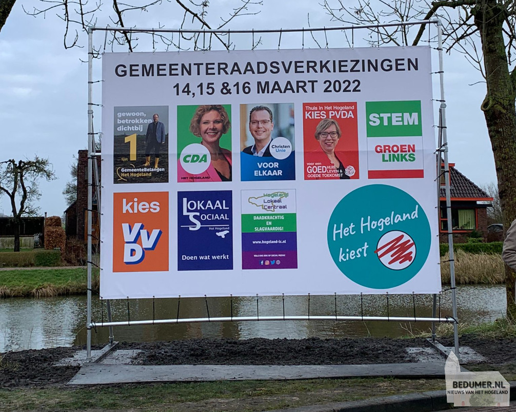 Gemeenteraadsverkiezingen Het Hogeland op 14, 15 en 16 maart 2022